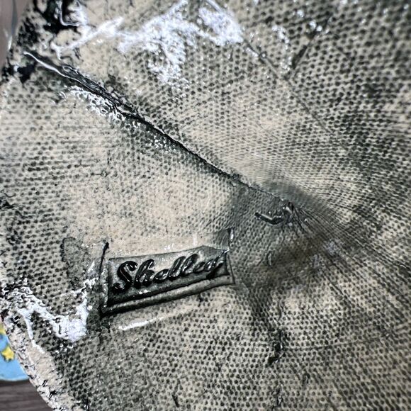 Signed Art Pottery Stem Wine Glasses 15"h Hand Painted Boho Unique Shelley Stars - Picture 4 of 5